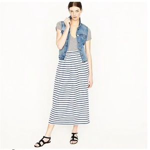 J.Crew Tea-Length skirt in marina stripe